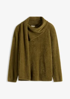 Oversize-Pullover mit Schal