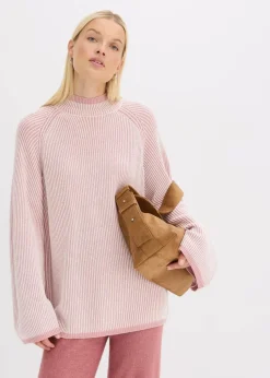 Oversize-Pullover mit Stehkragen