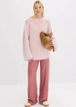 Oversize-Pullover mit Stehkragen