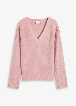 Oversize-Pullover mit V-Ausschnitt