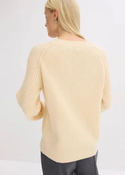 Oversize-Pullover mit V-Ausschnitt