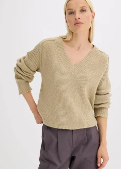 Oversize-Pullover mit V-Ausschnitt