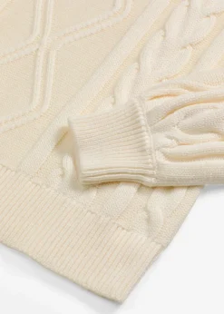 Oversize-Pullover mit Zopfmuster