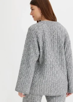 Oversize-Pullover mit Zopfmuster