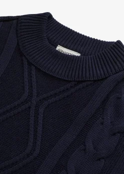 Oversize-Pullover mit Zopfmuster