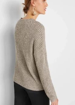 Oversize-Pullover mit Zopfmuster
