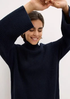 Oversize-Rollkragenpullover aus Baumwoll-Mix