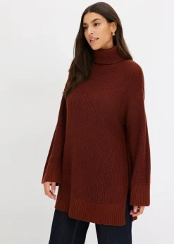 Oversize-Rollkragenpullover aus Baumwoll-Mix