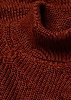 Oversize-Rollkragenpullover aus Baumwoll-Mix