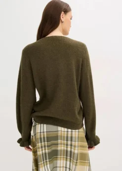 Oversize-Strickjacke aus weichem Woll-Mix