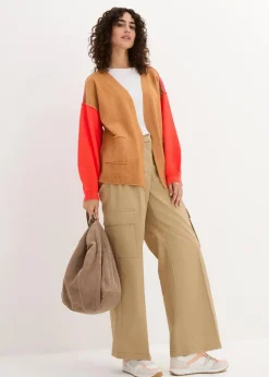 Oversize-Strickjacke mit Color-Blocking