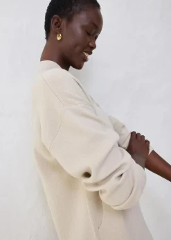 Oversize-Strickjacke mit Merinowolle