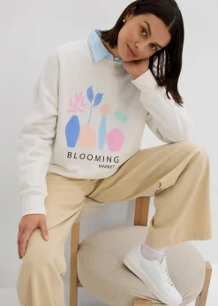 Oversize-Sweatshirt aus Baumwoll-Mix