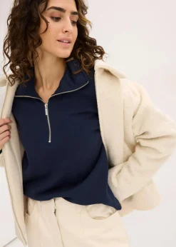 Oversize-Sweatshirt mit Reißverschluss