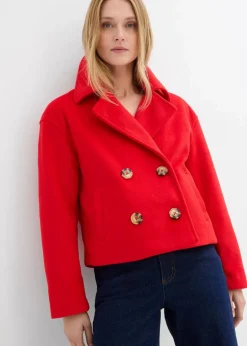 Oversize-Trenchjacke in Wolloptik