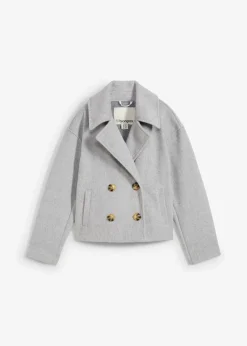 Oversize-Trenchjacke in Wolloptik