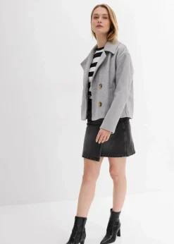 Oversize-Trenchjacke in Wolloptik