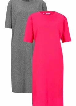Oversize-T-Shirtkleid aus reiner Baumwolle (2er Pack)