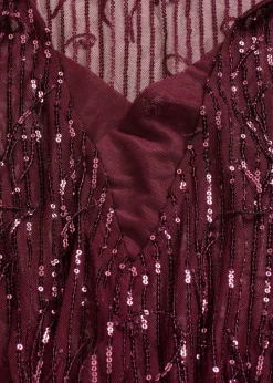 Pailletten-Bluse mit Fransen