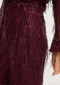 Paillettenhose mit Fransen