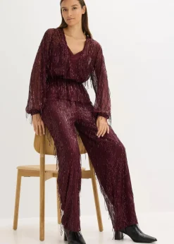 Paillettenhose mit Fransen