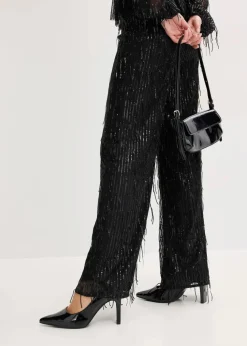Paillettenhose mit Fransen
