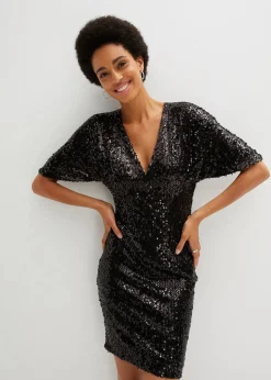 Paillettenkleid mit tiefem Ausschnitt
