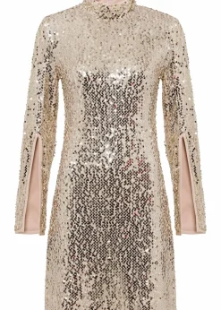 Paillettenkleid mit Trompeten-Ärmel