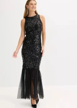 Paillettenkleid mit Volant