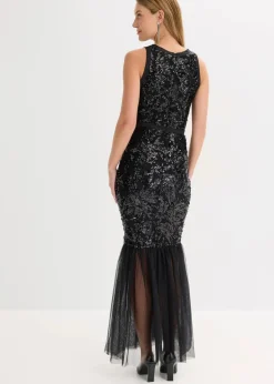 Paillettenkleid mit Volant