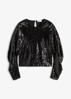 Pailletten-Langarmshirt
