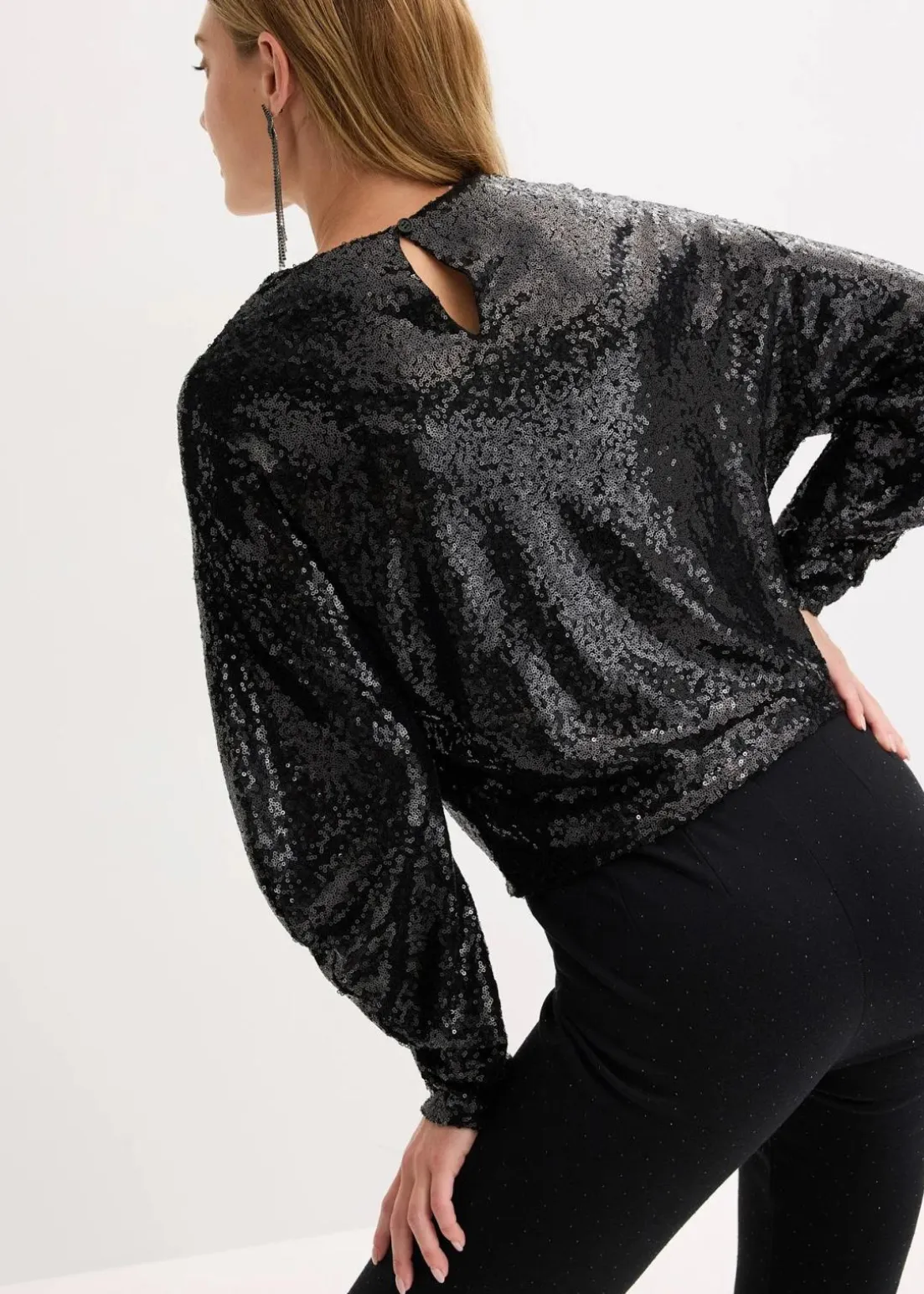 Pailletten-Langarmshirt