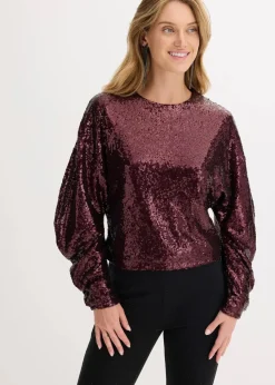 Pailletten-Langarmshirt