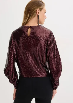 Pailletten-Langarmshirt