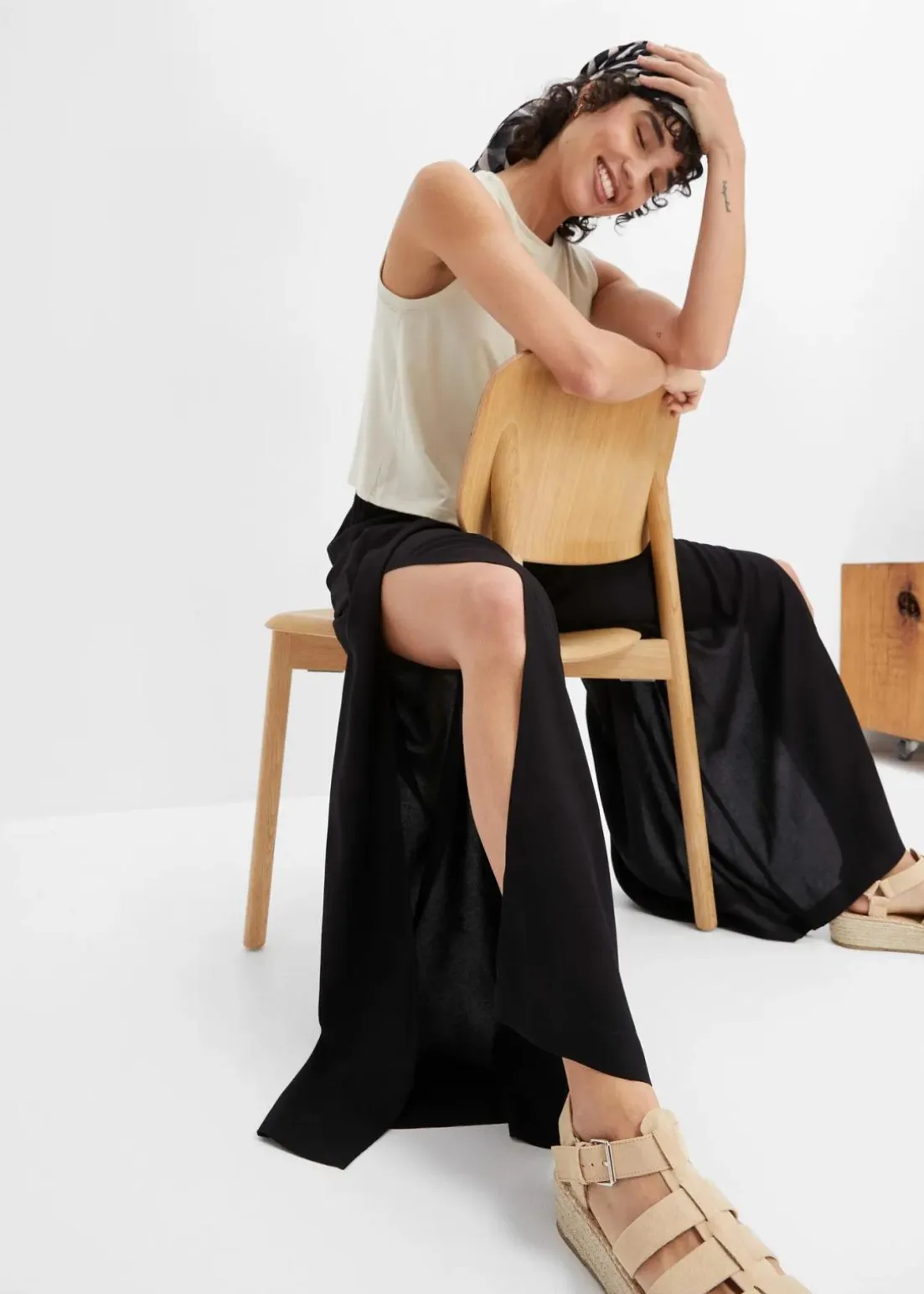 Palazzo-Hose aus feiner Viskose