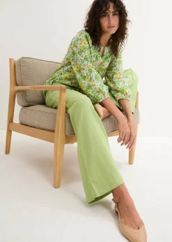 Palazzo-Hose aus leichtem Leinen-Viskose-Mix