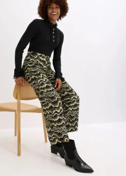 Palazzo-Hose aus leichtem Viskose-Crêpe