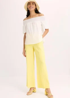 Palazzo-Hose aus Leinen-Mix