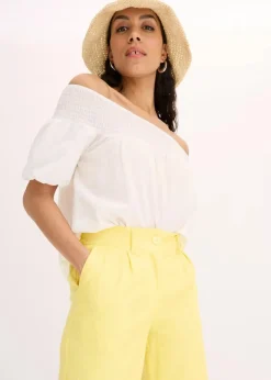 Palazzo-Hose aus Leinen-Mix