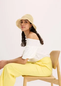 Palazzo-Hose aus Leinen-Mix