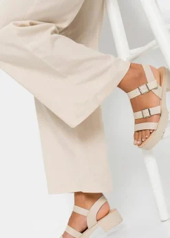 Palazzo-Hose aus luftigem Leinen-Mix