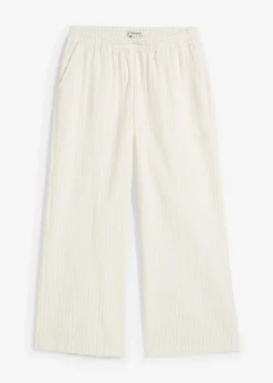 Palazzo-Hose aus Seersucker, 7/8 Länge