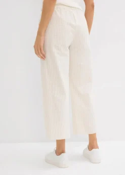 Palazzo-Hose aus Seersucker, 7/8 Länge