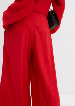 Palazzo-Hose aus strukturiertem Crinkle-Viskose-Mix