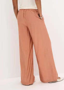 Palazzo-Hose aus strukturiertem Viskose-Mix