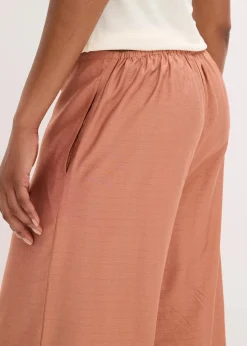 Palazzo-Hose aus strukturiertem Viskose-Mix