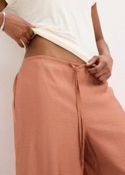 Palazzo-Hose aus strukturiertem Viskose-Mix