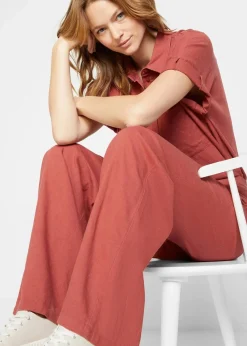 Palazzo-Hose mit Leinen