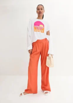 Palazzo-Hose mit Leinen, sehr weit geschnitten