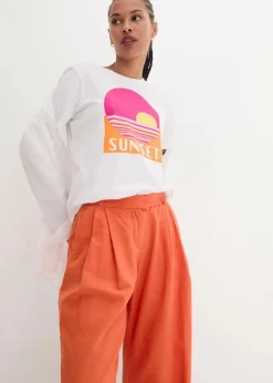 Palazzo-Hose mit Leinen, sehr weit geschnitten